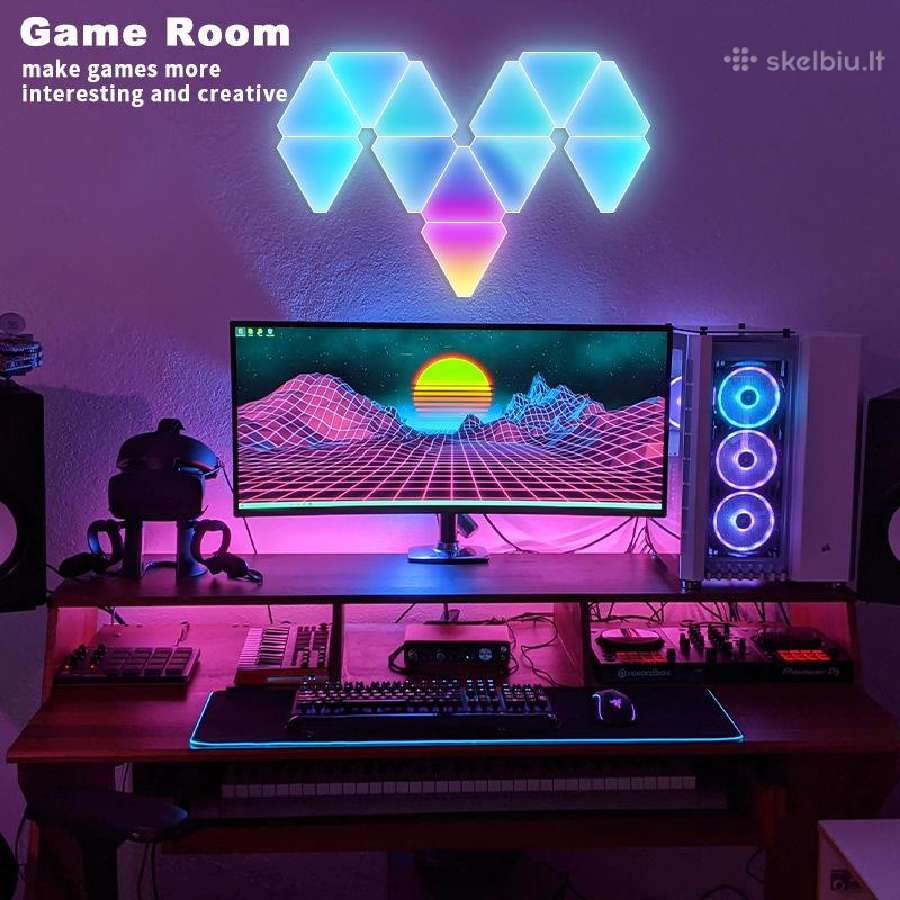 LED Rgb Šešiakampis apšvietimas žaidimų kambariui - nuotraukos Nr. 18