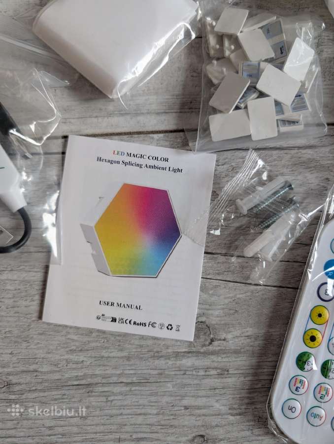 LED Rgb Šešiakampis apšvietimas žaidimų kambariui - nuotraukos Nr. 28