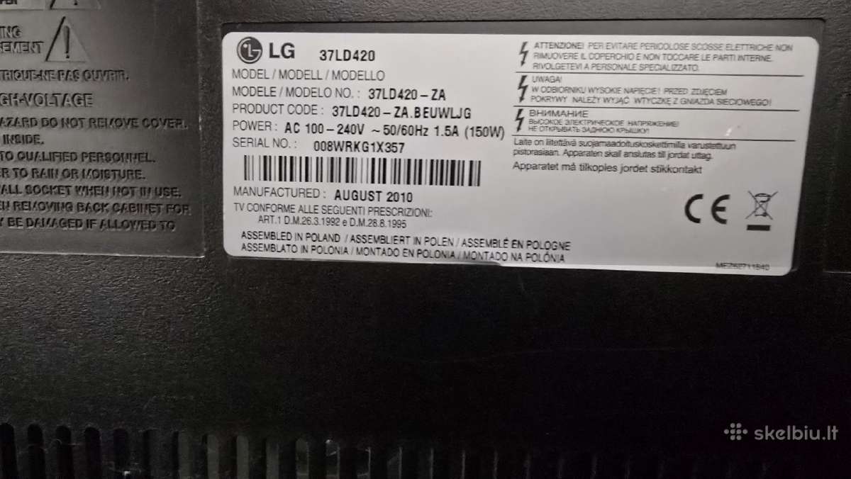 Parduodu 37" LG televizorių - nuotraukos Nr. 2