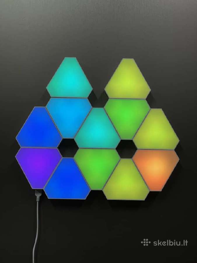 LED Rgb Trikampis apšvietimas gaming sienos + App