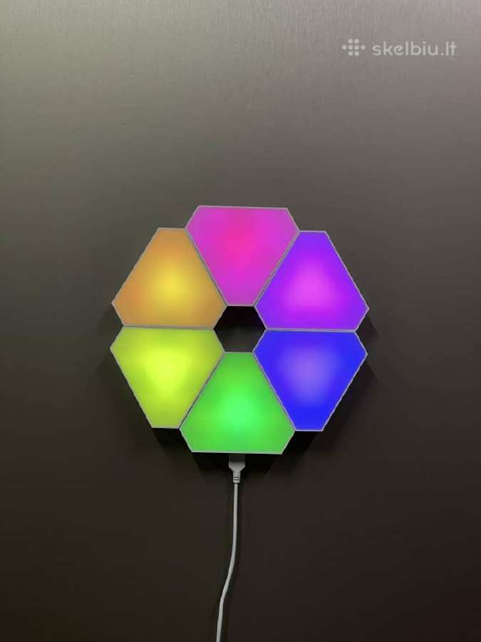 LED Rgb Trikampis apšvietimas gaming sienos + App - nuotraukos Nr. 2