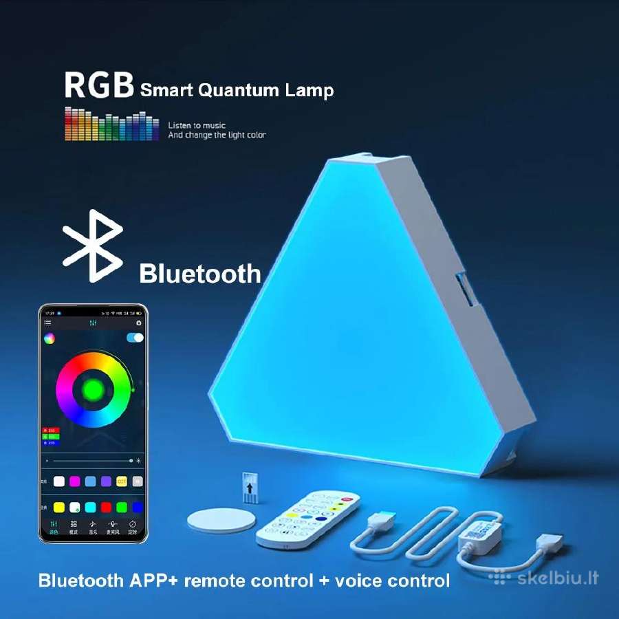 LED Rgb Trikampis apšvietimas gaming sienos + App - nuotraukos Nr. 5