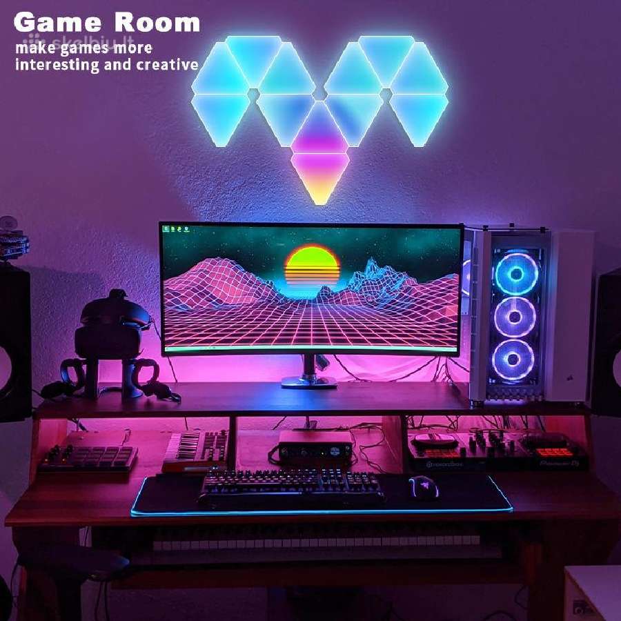 LED Rgb Trikampis apšvietimas gaming sienos + App - nuotraukos Nr. 9