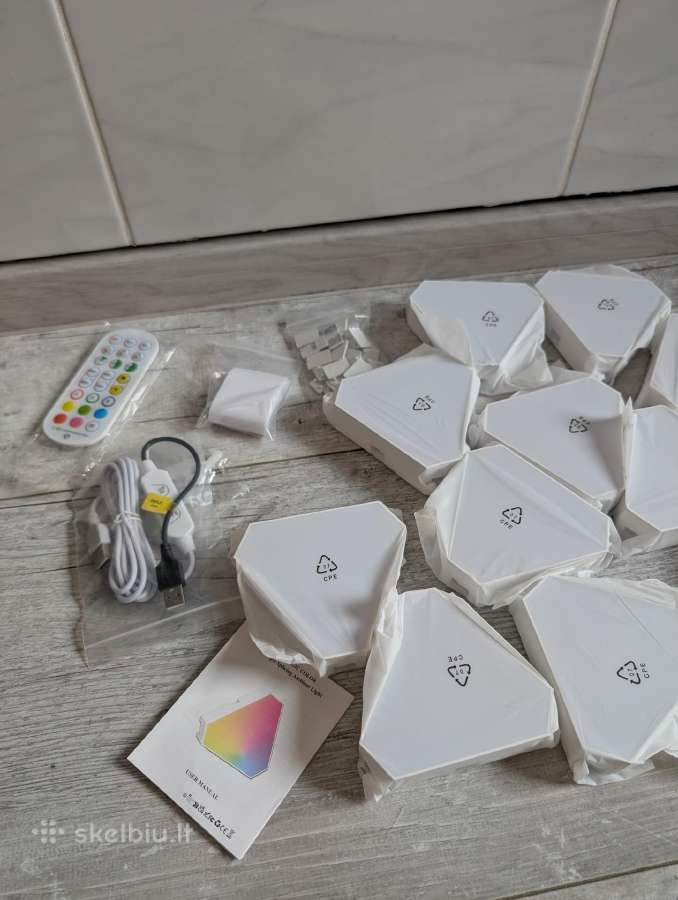 LED Rgb Trikampis apšvietimas gaming sienos + App - nuotraukos Nr. 13