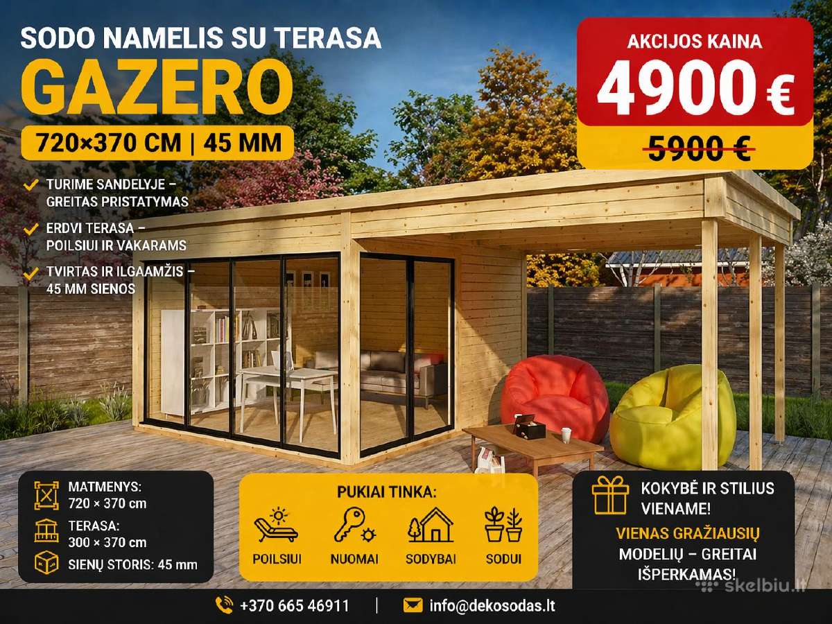 Sodo namukas medinis Gazero Akcija
