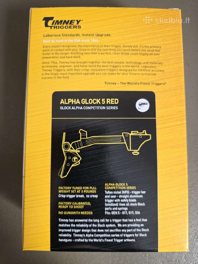 Nuleistukas Timney Triggers Usa Alpha Glock 5 Red - nuotraukos Nr. 3