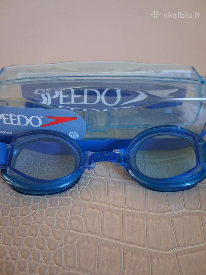 Speedo Splasher mėlyni plaukimo akiniai su dėklu