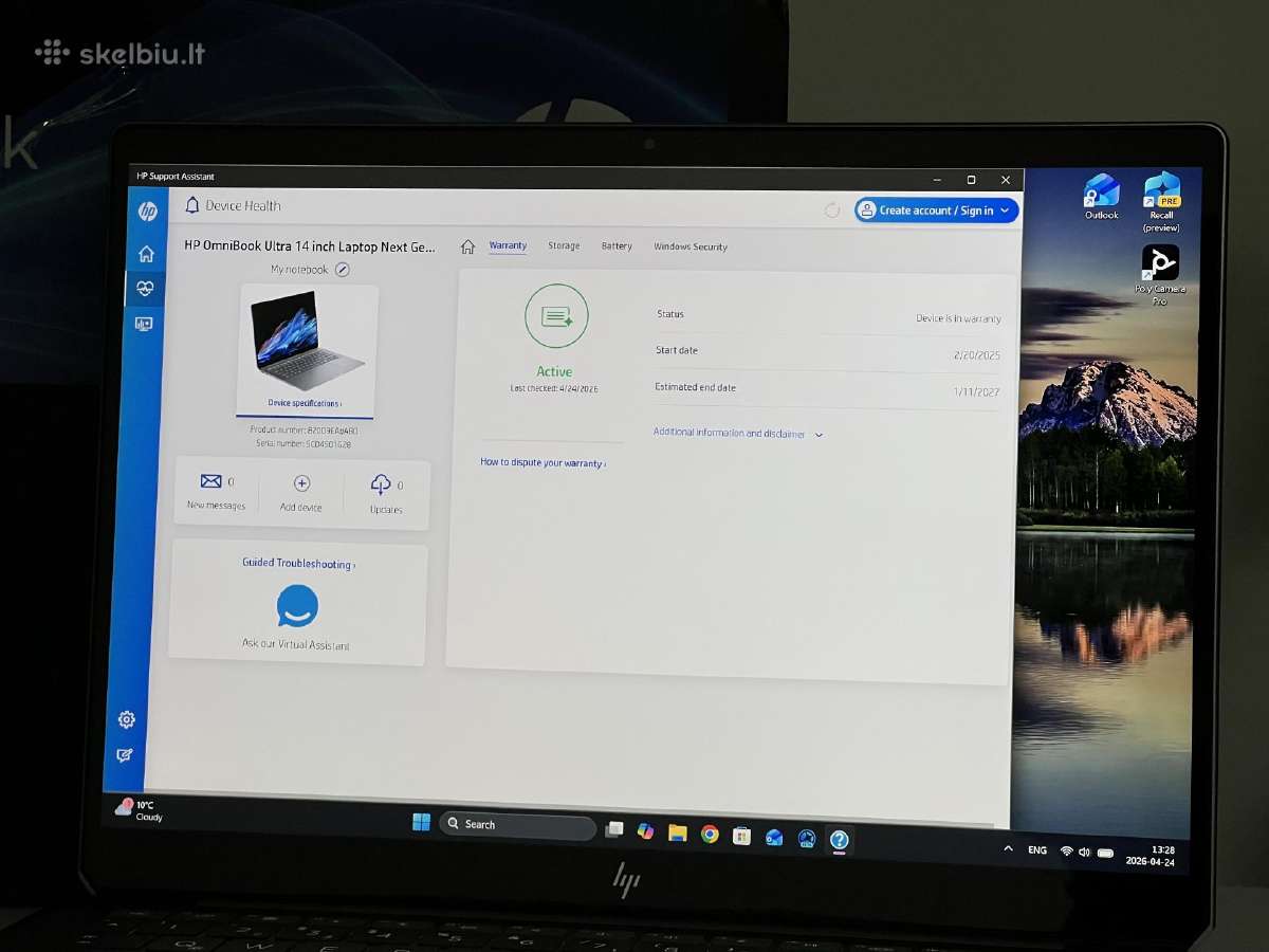 Parduodamas Hp Omnibook su Ryzen Ai 9 Hx, 32gb/1tb - nuotraukos Nr. 9