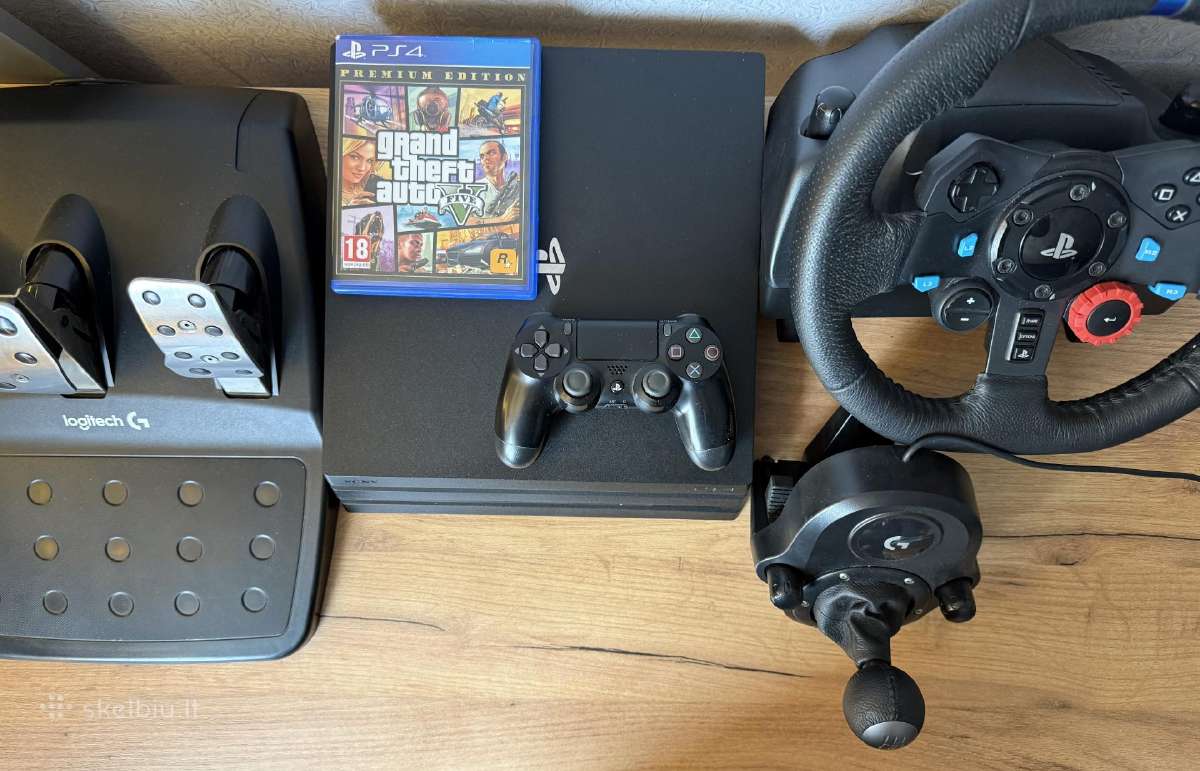 Parduodamas Playstation 4 Pro + Logitech G29 vaira