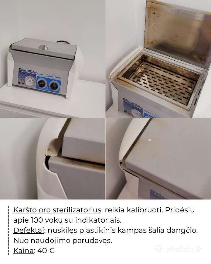 Sterilizatorius, pedikiūro vonelė, lempa