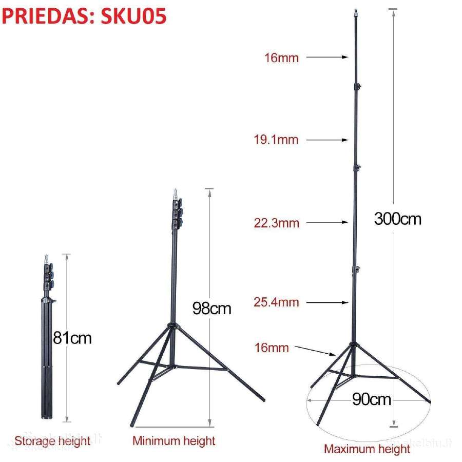 Lazerinių nivelyru priedai: Štatyvas 300cm ir t.t. - nuotraukos Nr. 5