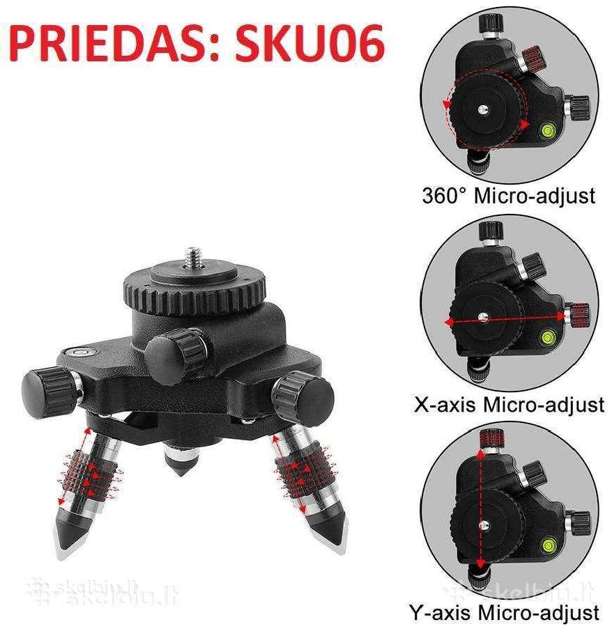 Lazerinių nivelyru priedai: Štatyvas 300cm ir t.t. - nuotraukos Nr. 6