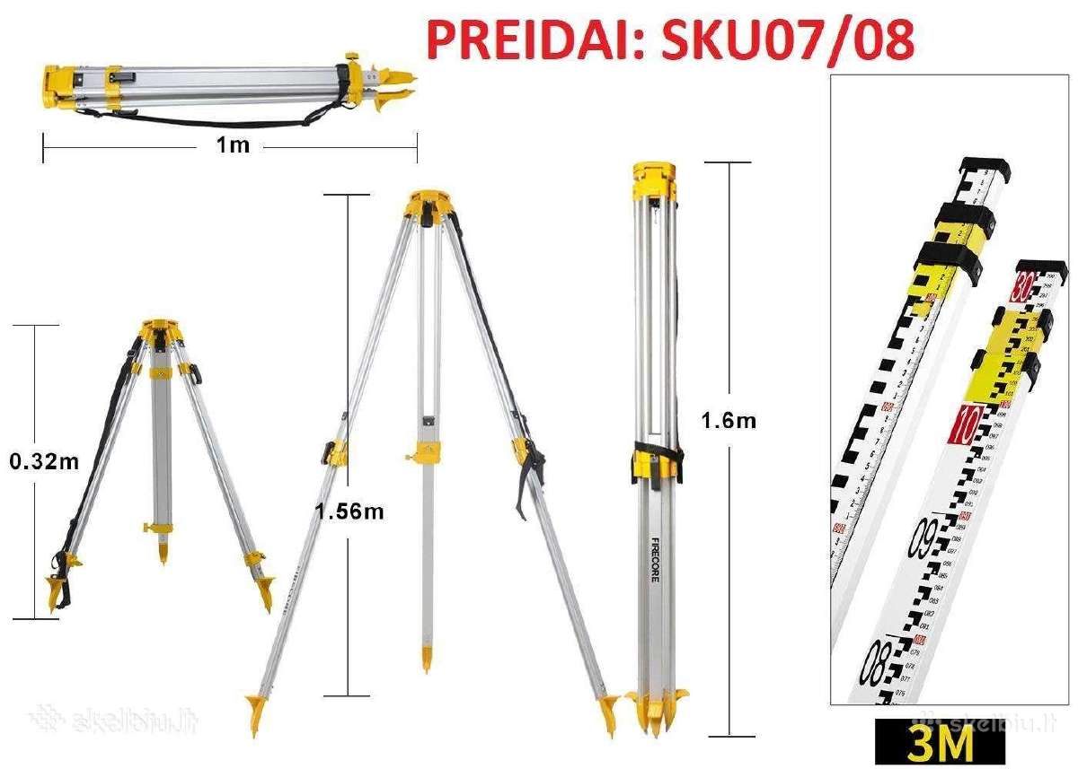 Lazerinių nivelyru priedai: Štatyvas 300cm ir t.t. - nuotraukos Nr. 7