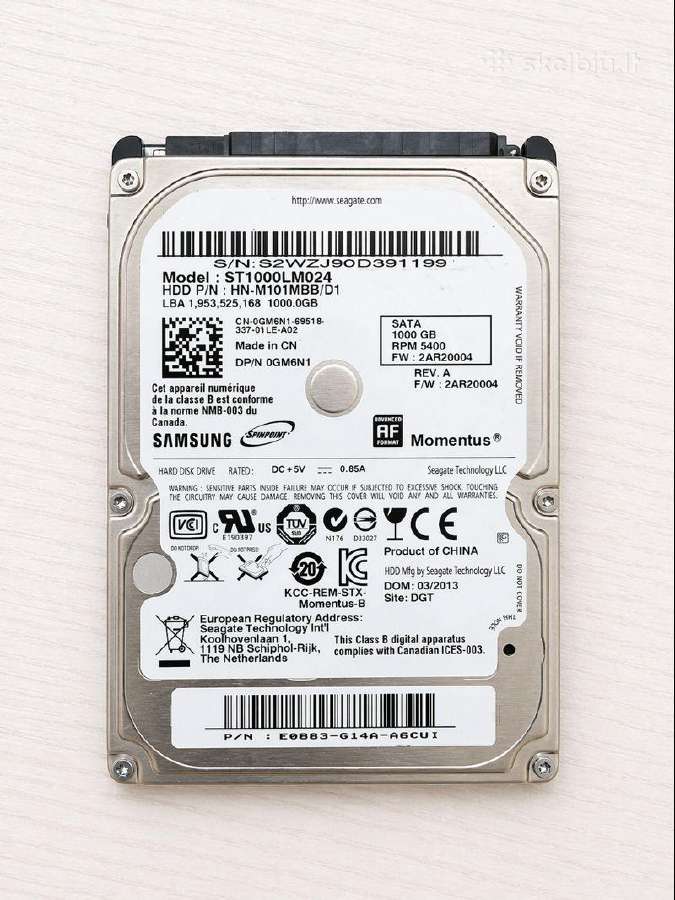 2,5" HDD diskas 1tb
