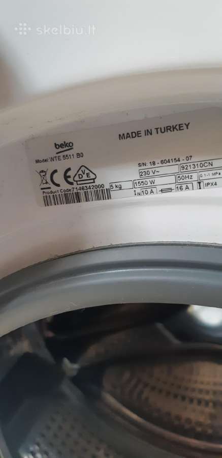 Siaura skalbyklė Beko Wte 5511 B0 (5 kg