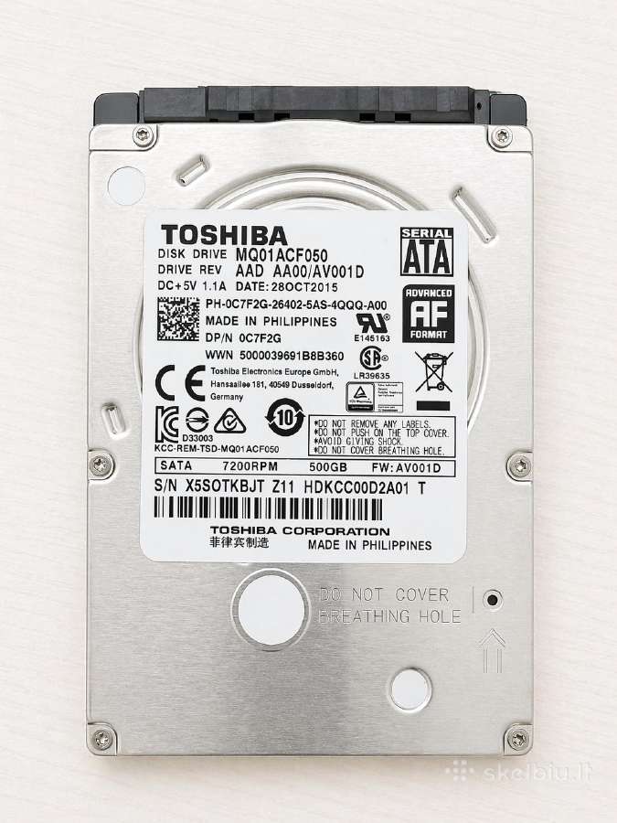 2,5" HDD diskai 500 GB