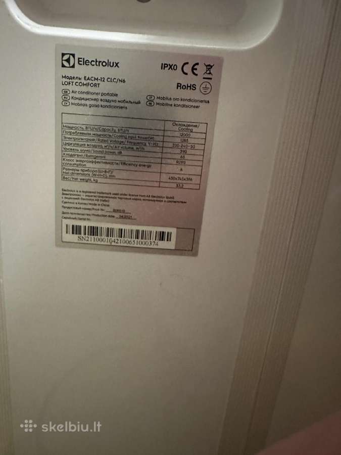 Mobilus oro kondicionierius Electrolux Eacm-12 Clc - nuotraukos Nr. 2