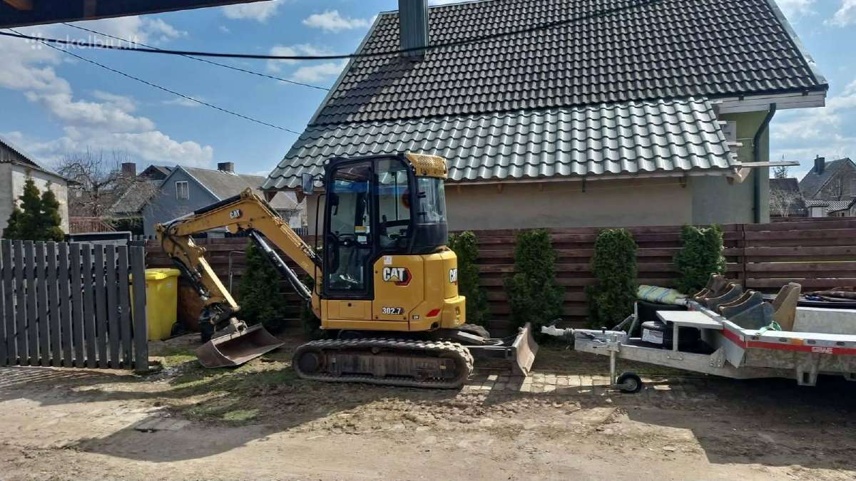 Mini ekskavatoriaus paslaugos,nuoma, kasimo darbai