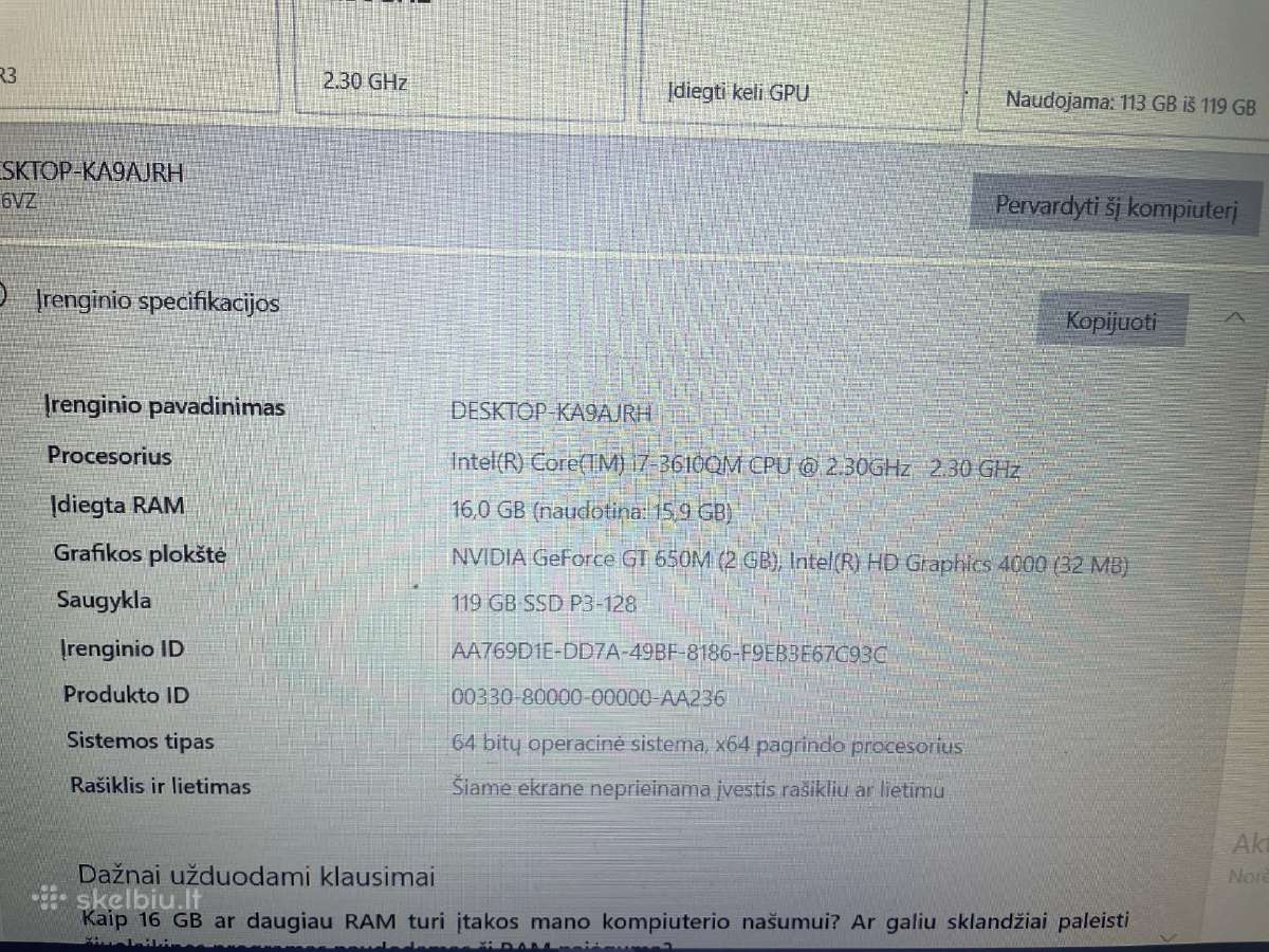Parduodu Asus Nv56vv - nuotraukos Nr. 4