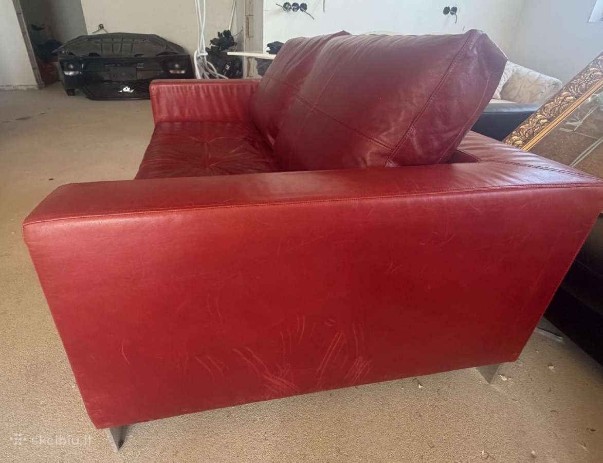 Itališka natūralios odos sofa - nuotraukos Nr. 4