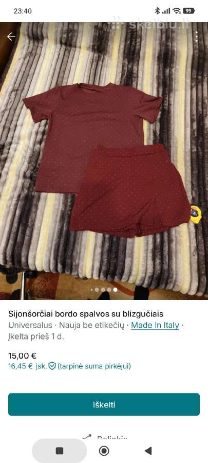 Sijonšorčiai bordo spalvos su blizgučiais - nuotraukos Nr. 10