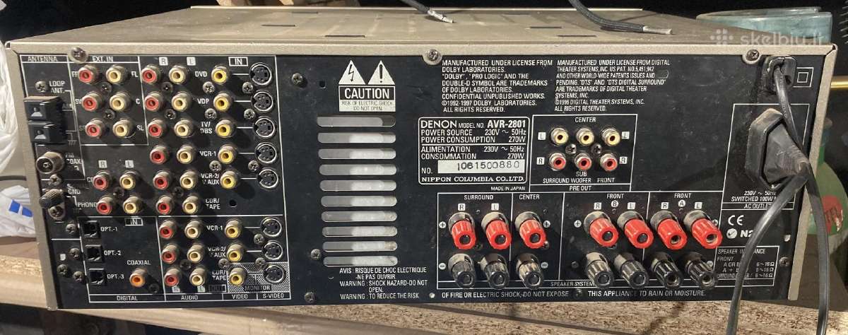 Garso stiprintuvas receiveris Denon avr-2801 5.1 - nuotraukos Nr. 2