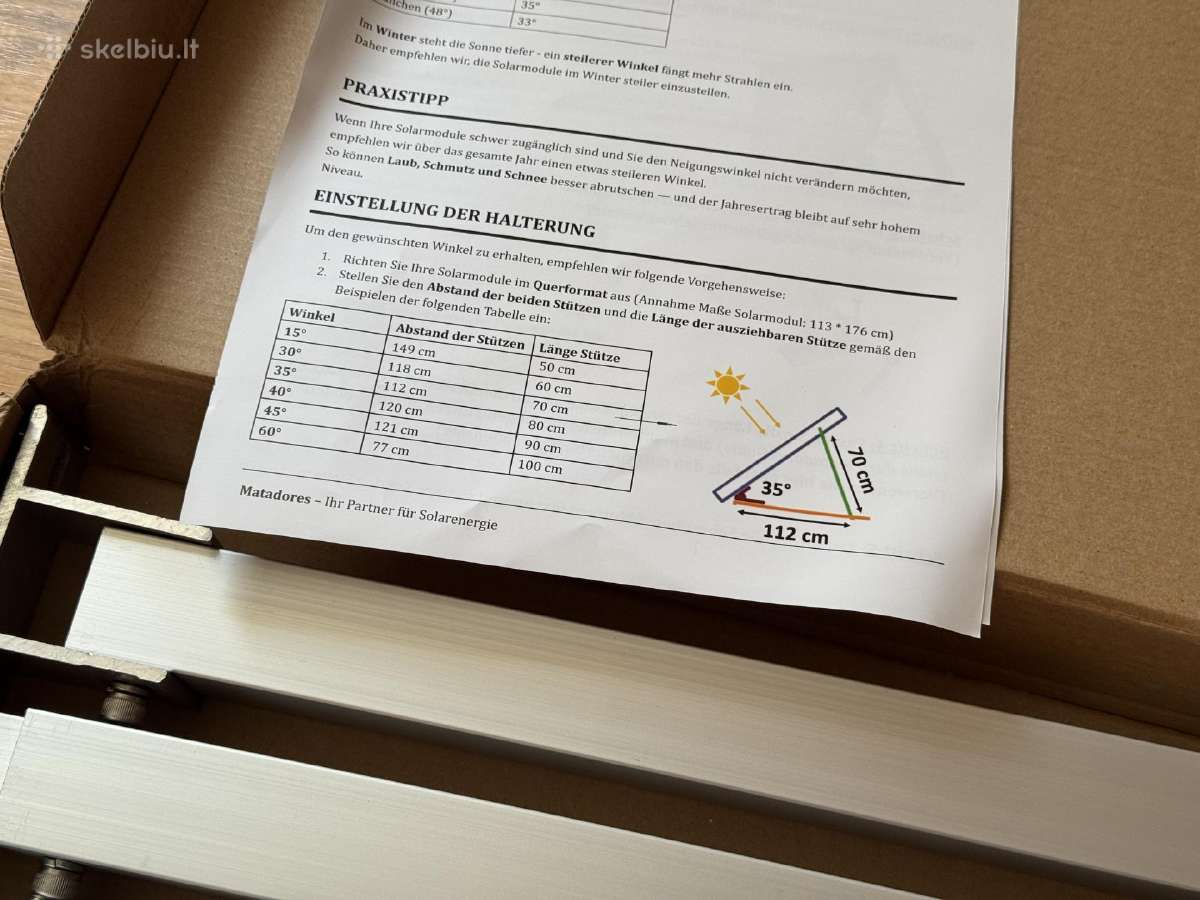 Saulės modulių montavimas 15-60 laipsnių - nuotraukos Nr. 2