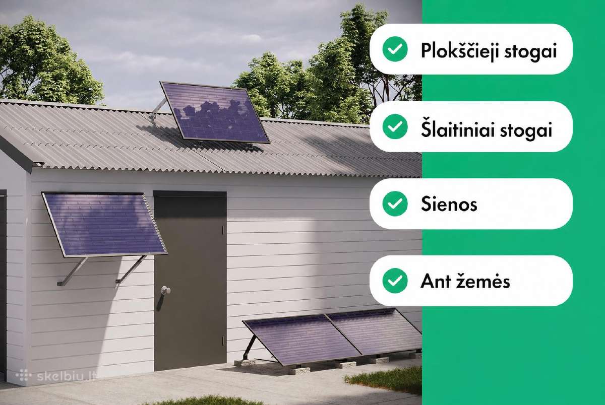 Saulės modulių montavimas 15-60 laipsnių - nuotraukos Nr. 4