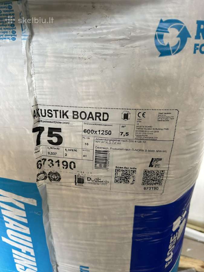 Stiklo vata Knauf acoustic 7,5cm - nuotraukos Nr. 2