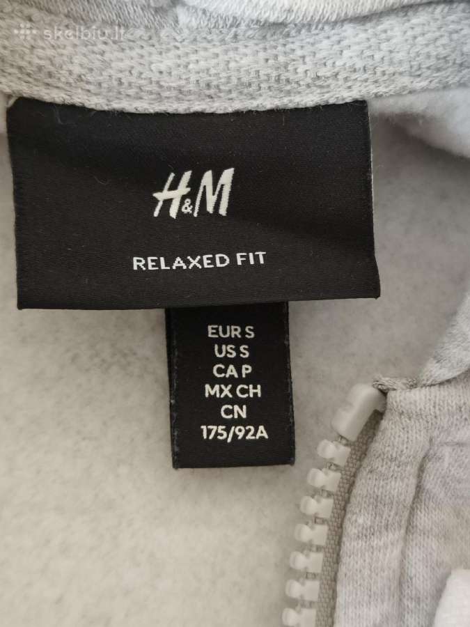 H&m pilkas džemperis su užtrauktuku (Relaxed Fit) - nuotraukos Nr. 4