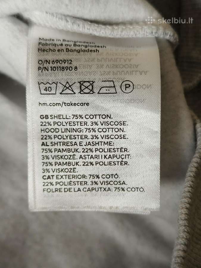 H&m pilkas džemperis su užtrauktuku (Relaxed Fit) - nuotraukos Nr. 5