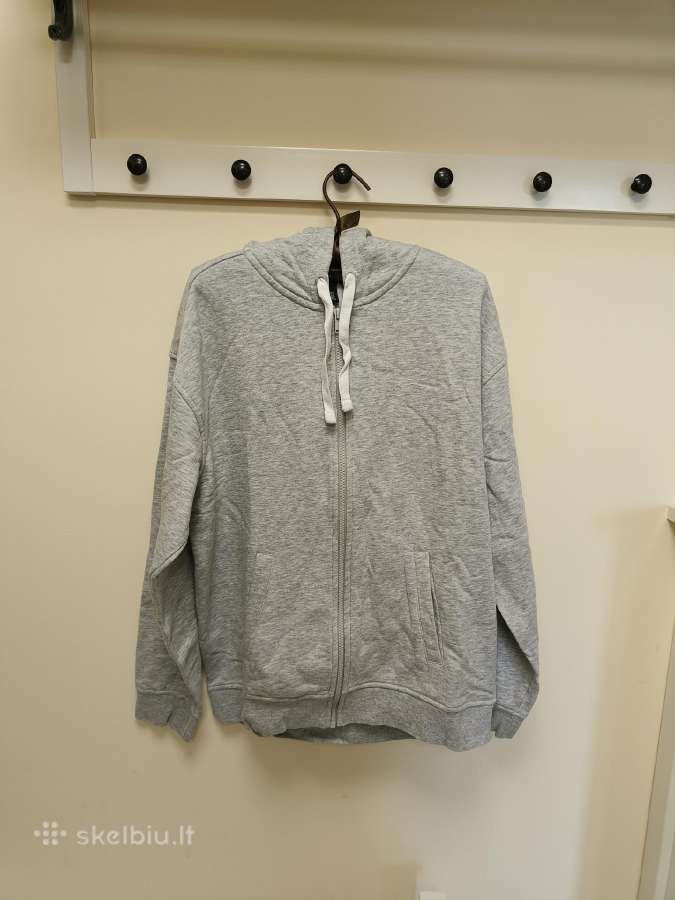 H&m pilkas džemperis su užtrauktuku (Relaxed Fit)
