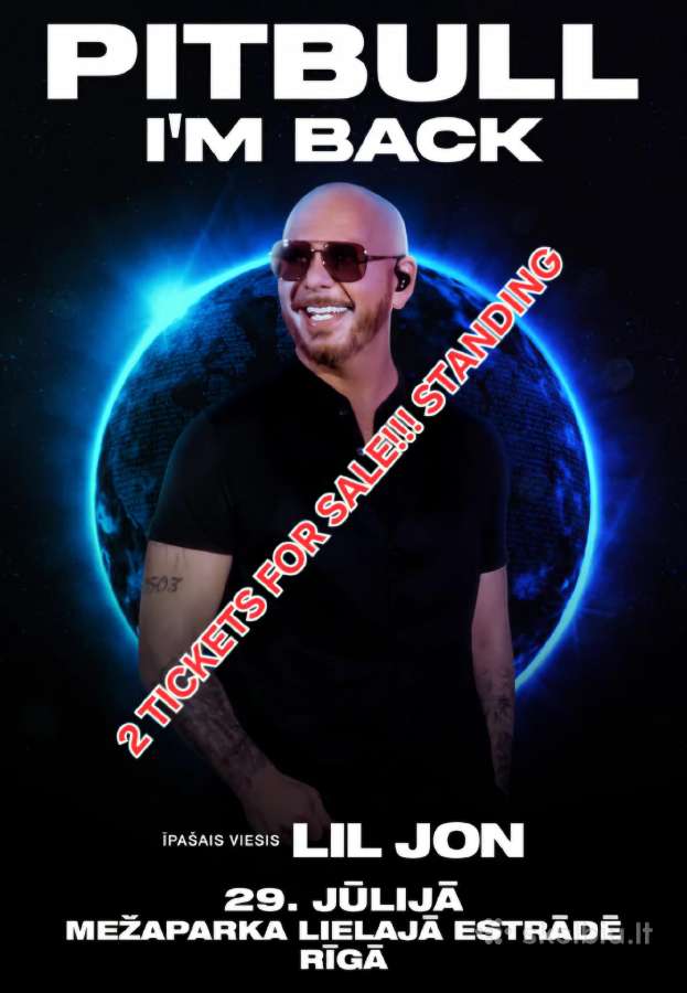 2 Tickets to Pitbull Im Back! Ryga