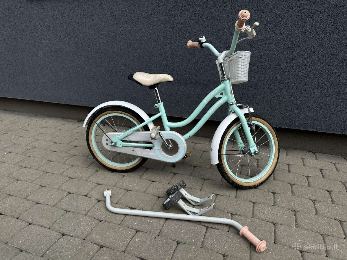 Vaikiškas dviratis Heart Bike 16", mėtų spalvos