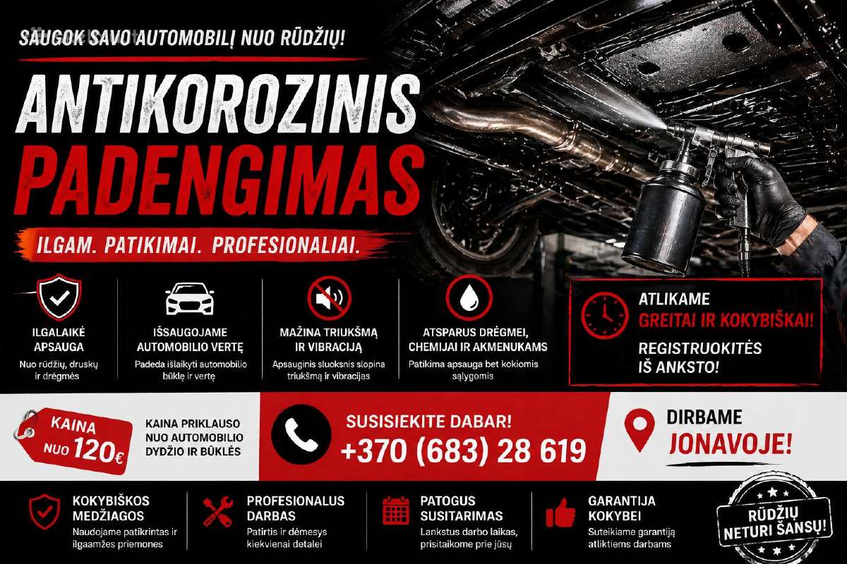 Antikorozinis kėbulo ir ertmių padengimas