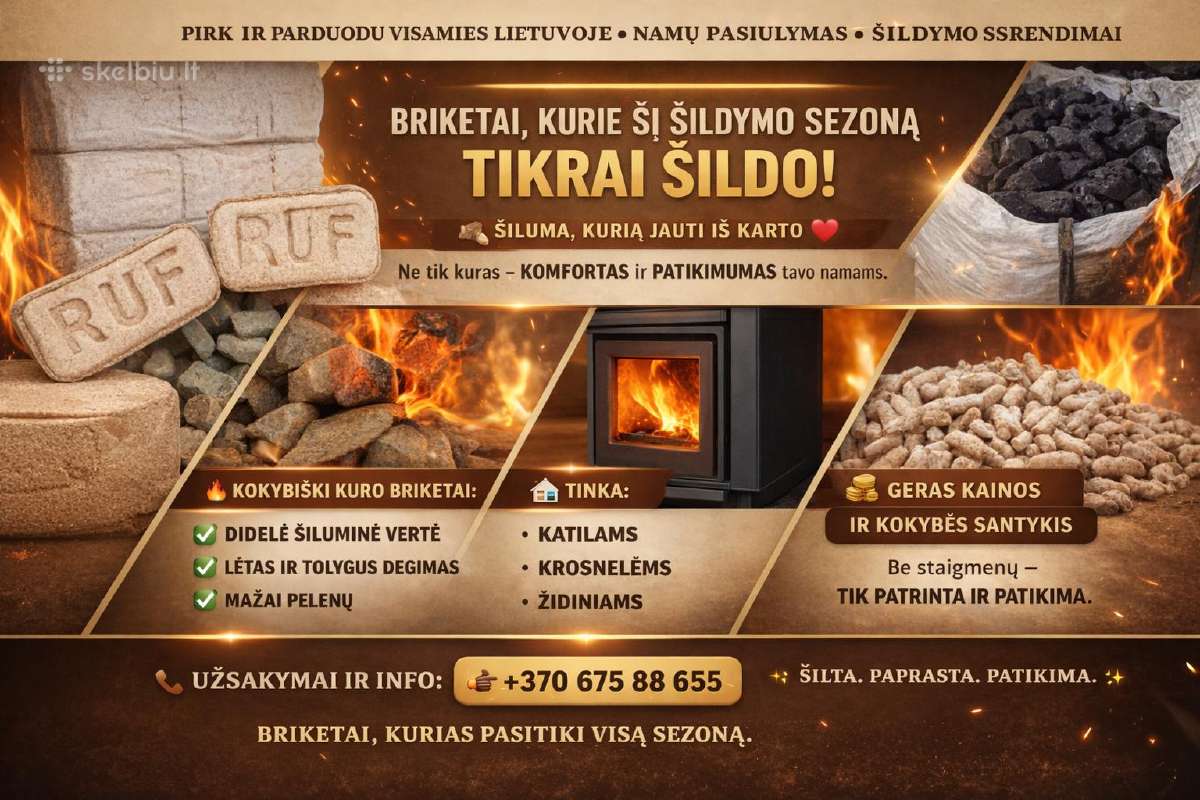 Malkos,granulės,briketai,anglis.