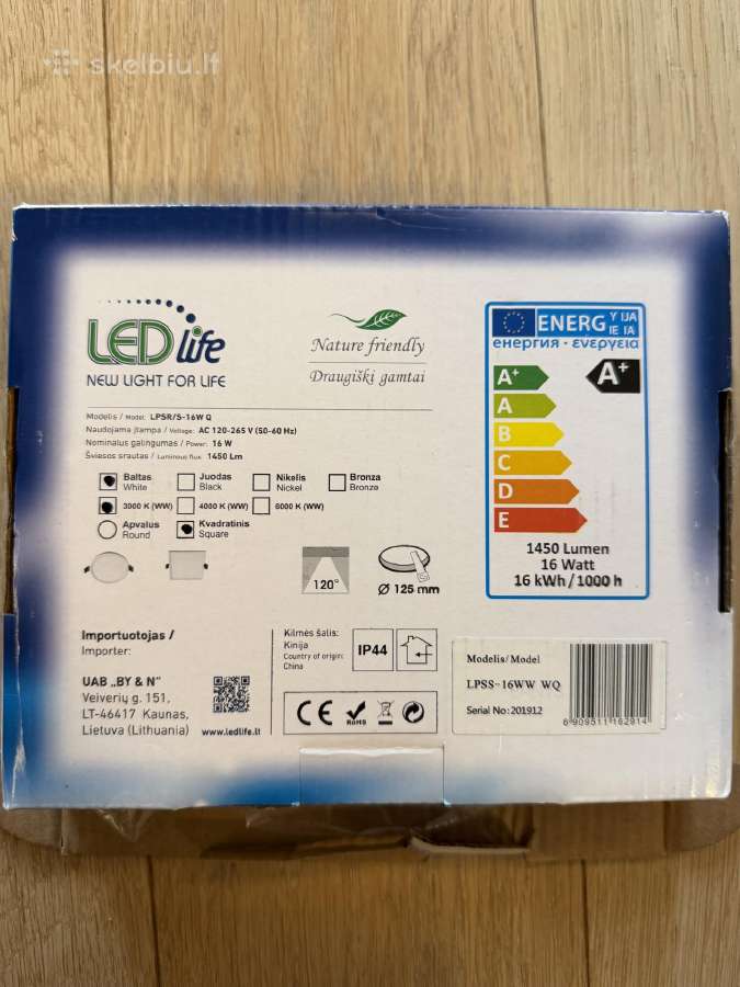 LED panelinis šviestuvas Ip44 1450 lm 3000k A+ - nuotraukos Nr. 3