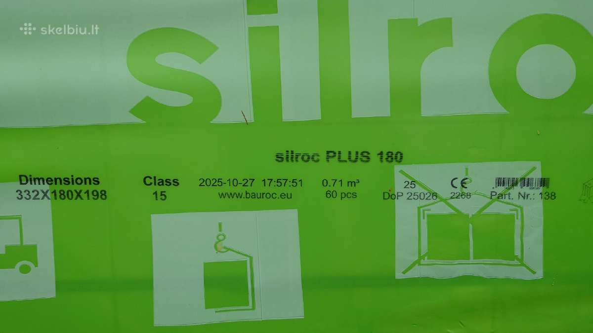 Parduodami Silrock Plus 180 mm blokeliai (paletėm)