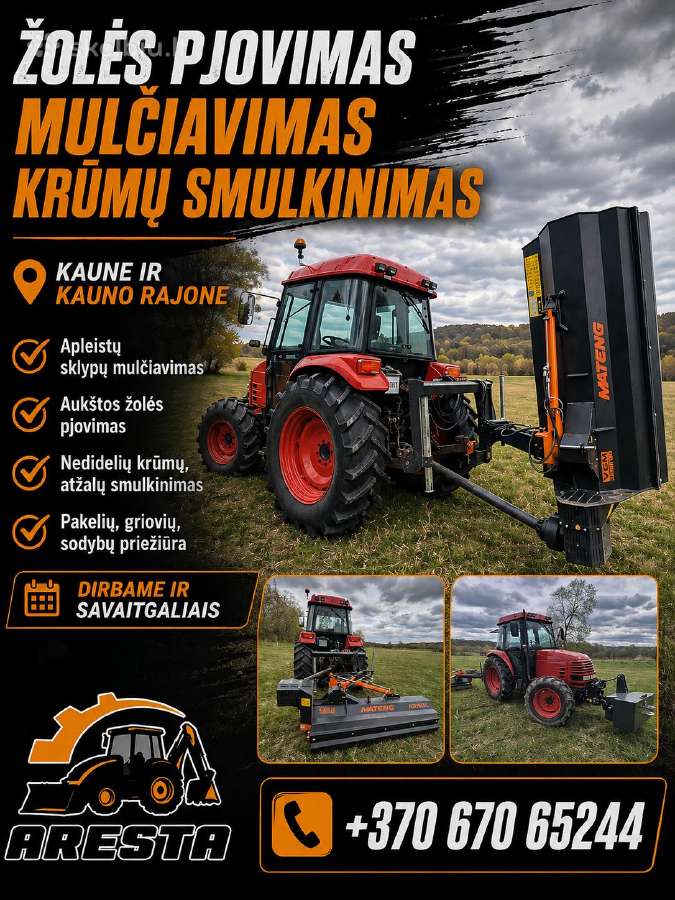 Žolės pjovimas, mulčiavimas