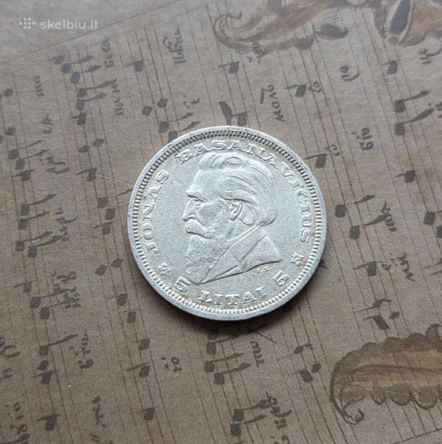 5 litai 1936 Lietuva - Basanavičius