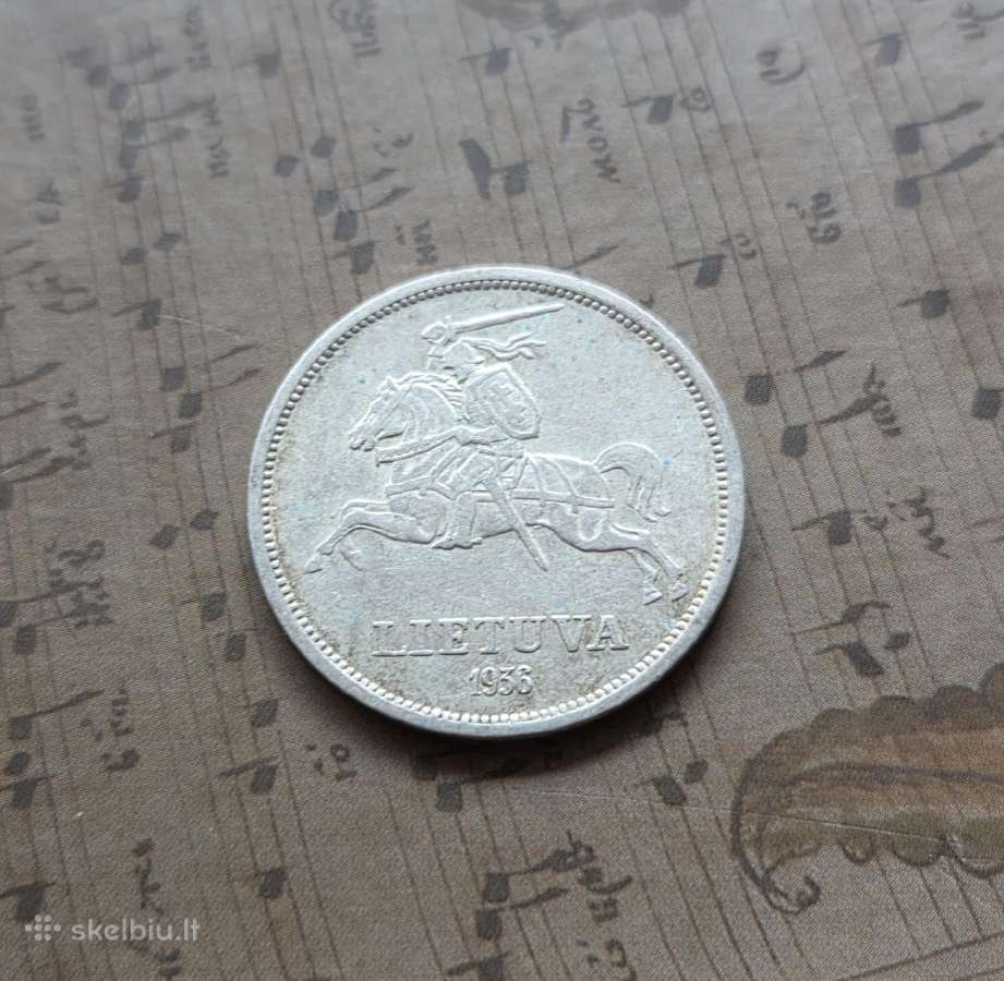 5 litai 1936 Lietuva - Basanavičius - nuotraukos Nr. 2