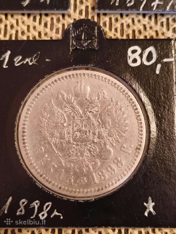 Moneta Rublis. Caro Sidabras 900. .originalas. - nuotraukos Nr. 6