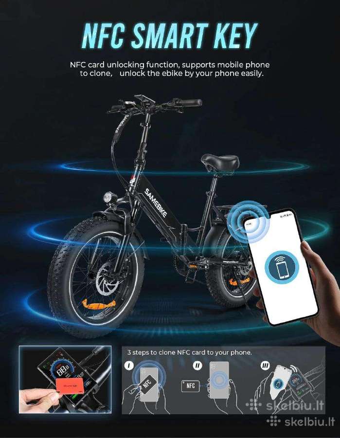 Elektrinis dviratis Samebike Lotdm200-II 750w - nuotraukos Nr. 5
