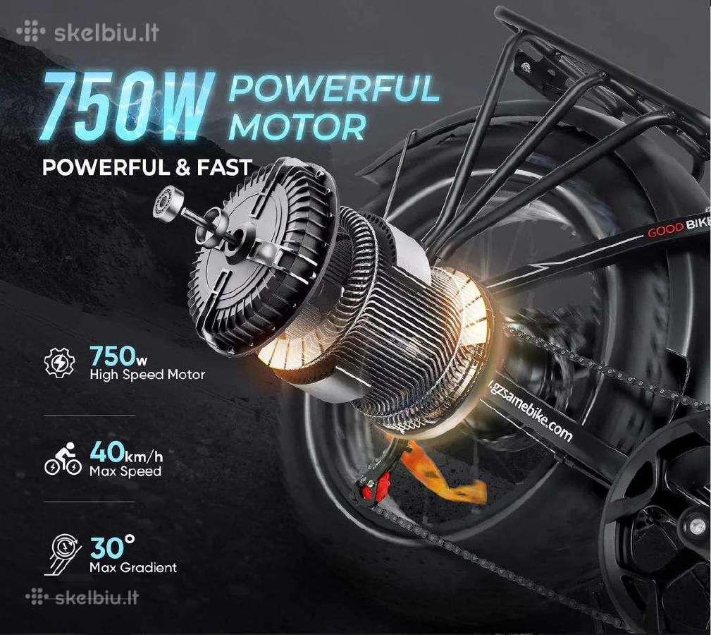 Elektrinis dviratis Samebike Lotdm200-II 750w - nuotraukos Nr. 6