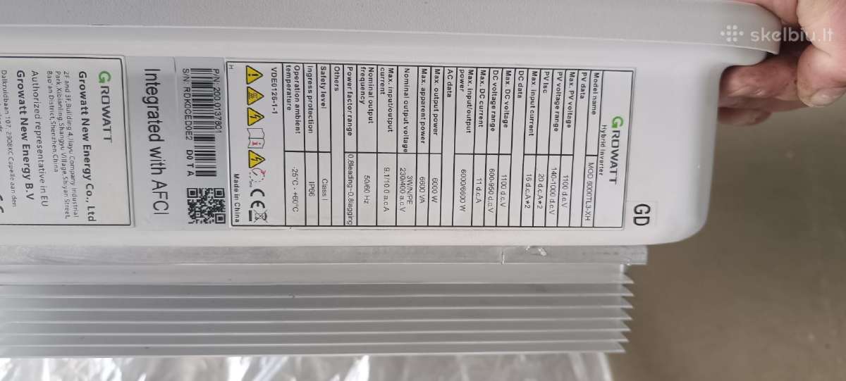 Growatt Mod 6000tl3-xh hybridinis inverteris - nuotraukos Nr. 3