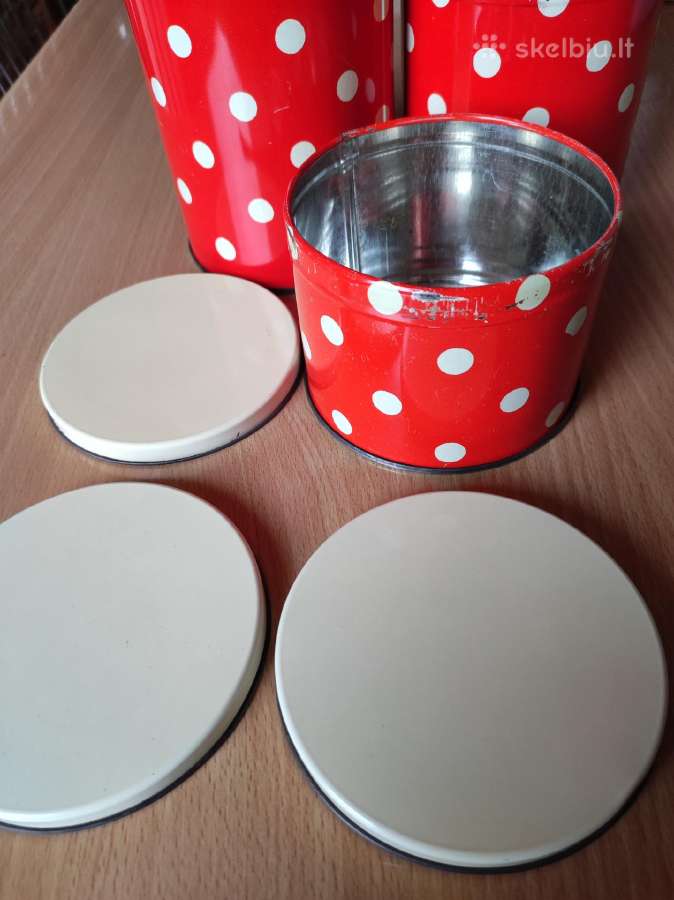 Vintažinės skardinės biriems produktams - nuotraukos Nr. 3