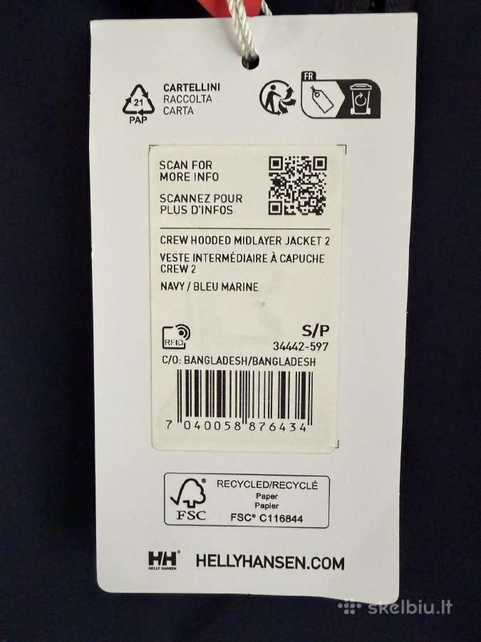 Helly Hansen Crew Hooded Midlayer Jacket 2.0. - nuotraukos Nr. 4