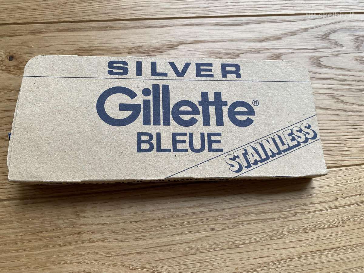 Vintage Gillette Silver Blue Razor Blades - nuotraukos Nr. 2