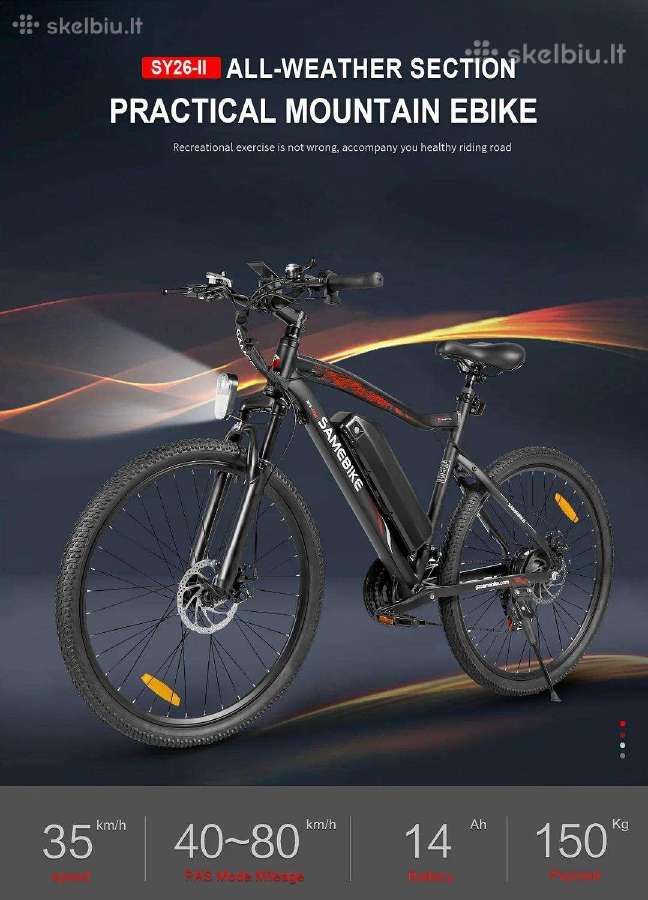 Elektrinis dviratis Samebike Sy26-ft-II - nuotraukos Nr. 9
