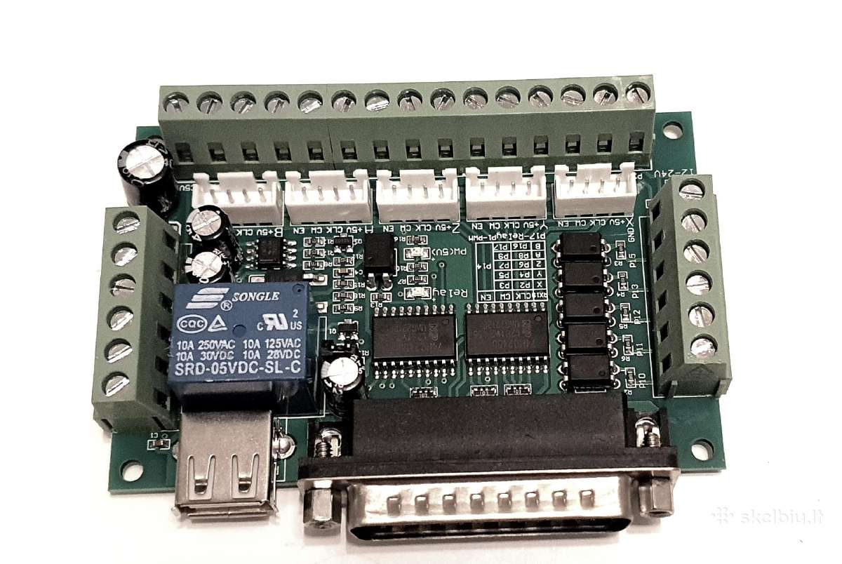5 ašių CNC valdiklis (Breakout Board) Lpt ir